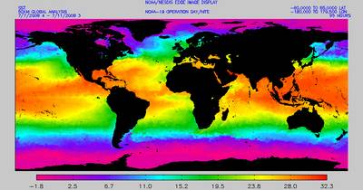 Map of sea surface temperature.