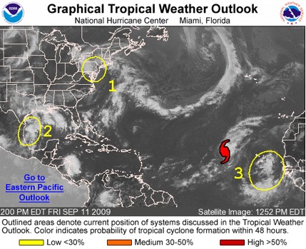 Graphical Tropical Weather Outlook from September 11, 2009.