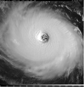 Defense Meteorological Satellite Program (DMSP) image of Hurricane Isabel at 1315 UTC 12 Sep 2003.