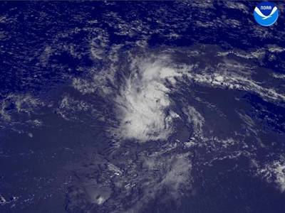 Satellite image of tropical depression 6 from 2004.