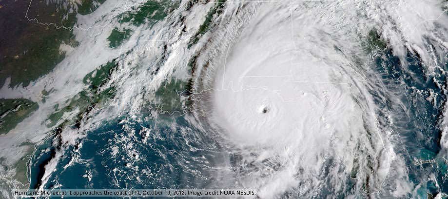 satellite view of Hurricane Michael