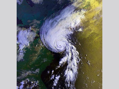 Satellite image of Hurricane Bob