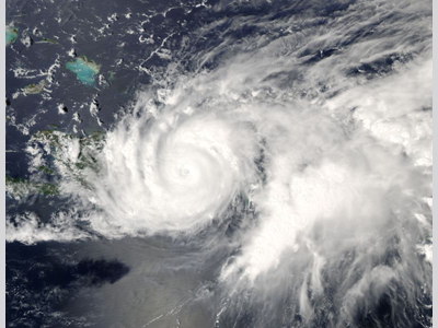 Satellite image of Hurricane Jeanne over Hispanola