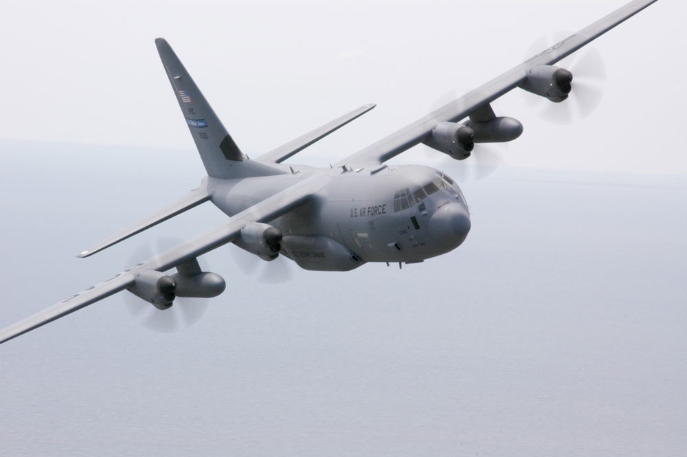 The state-of-the-art WC-130J flown by the “Hurricane Hunters” of the 53rd Weather Reconnaissance Squadron