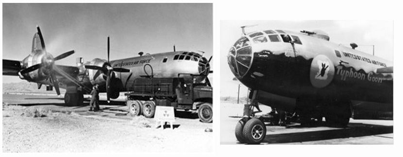 Two photos of weather aircraft from the 1950s.