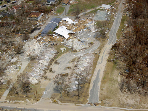 Hurricane Katrina damage in Biloxi Mississippi